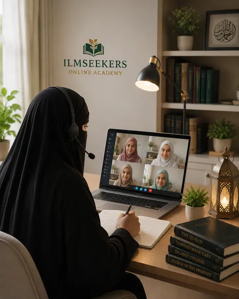 Student learning Quran online at IlmSeekers Academy